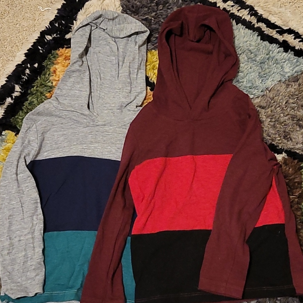 Two pack hooded long sleeve tees